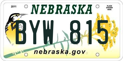 NE license plate BYW815