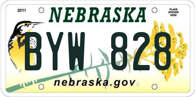 NE license plate BYW828