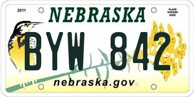 NE license plate BYW842