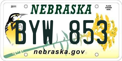 NE license plate BYW853