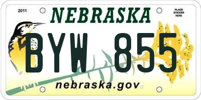 NE license plate BYW855