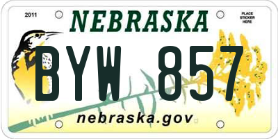 NE license plate BYW857