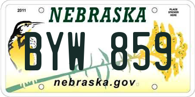 NE license plate BYW859