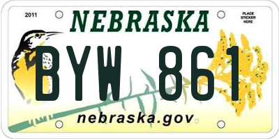 NE license plate BYW861