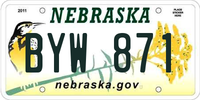 NE license plate BYW871