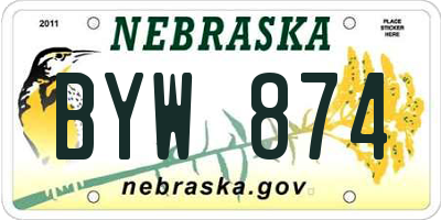 NE license plate BYW874