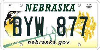 NE license plate BYW877