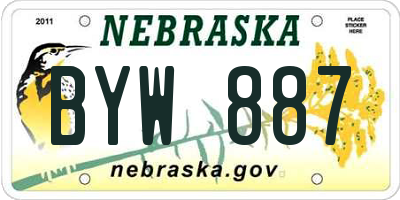 NE license plate BYW887