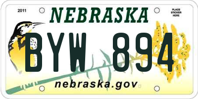 NE license plate BYW894