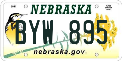 NE license plate BYW895