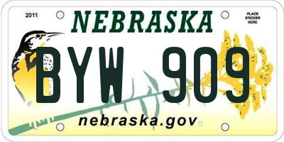 NE license plate BYW909