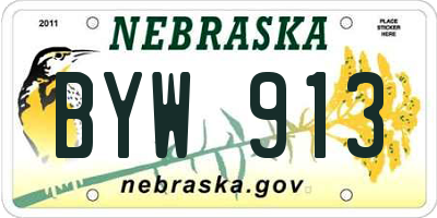 NE license plate BYW913