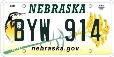 NE license plate BYW914