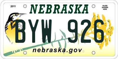 NE license plate BYW926