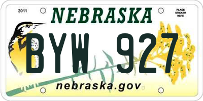 NE license plate BYW927
