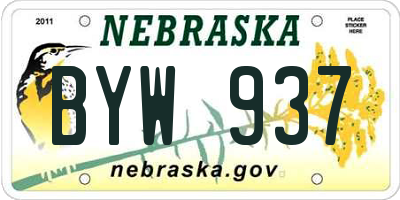 NE license plate BYW937