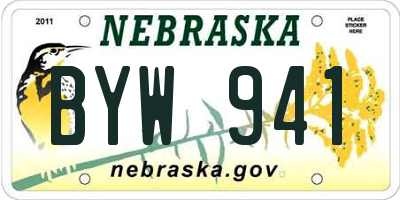 NE license plate BYW941