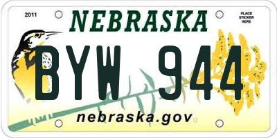 NE license plate BYW944