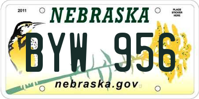 NE license plate BYW956