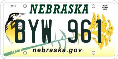 NE license plate BYW961