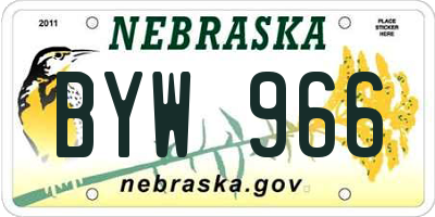 NE license plate BYW966