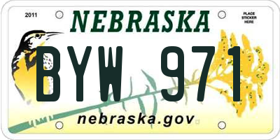 NE license plate BYW971
