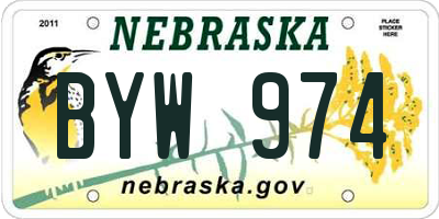 NE license plate BYW974