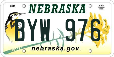 NE license plate BYW976
