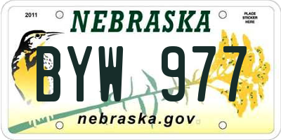 NE license plate BYW977