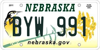 NE license plate BYW991