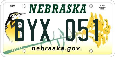 NE license plate BYX051