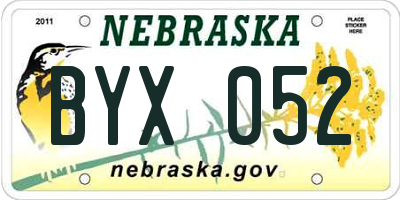 NE license plate BYX052