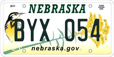 NE license plate BYX054