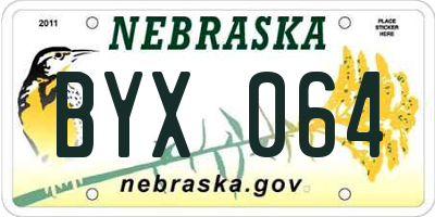 NE license plate BYX064