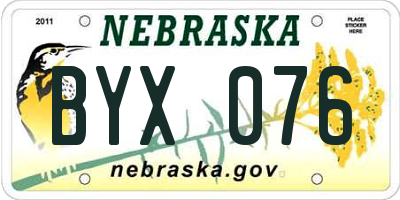 NE license plate BYX076