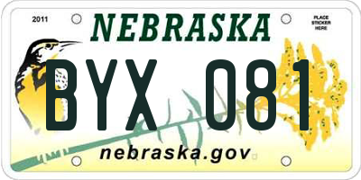 NE license plate BYX081
