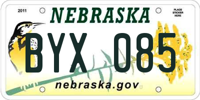 NE license plate BYX085