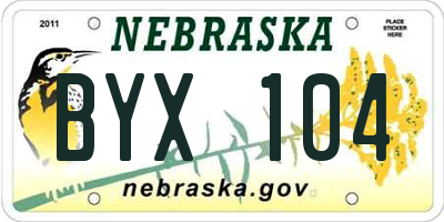 NE license plate BYX104