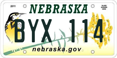 NE license plate BYX114