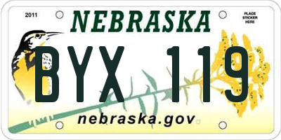 NE license plate BYX119