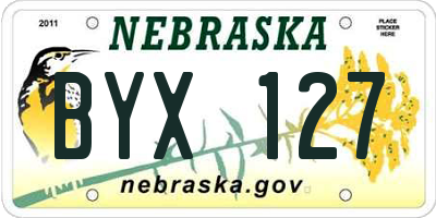 NE license plate BYX127