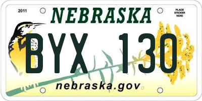 NE license plate BYX130