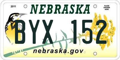 NE license plate BYX152