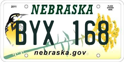 NE license plate BYX168