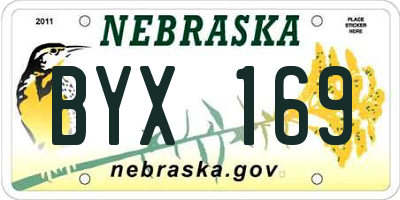 NE license plate BYX169
