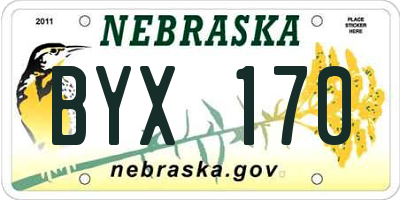 NE license plate BYX170