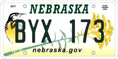 NE license plate BYX173