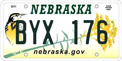 NE license plate BYX176