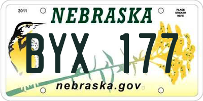 NE license plate BYX177
