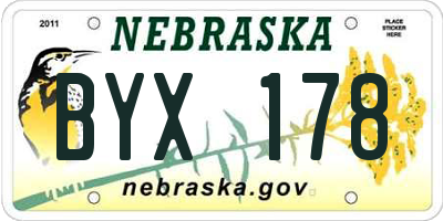NE license plate BYX178